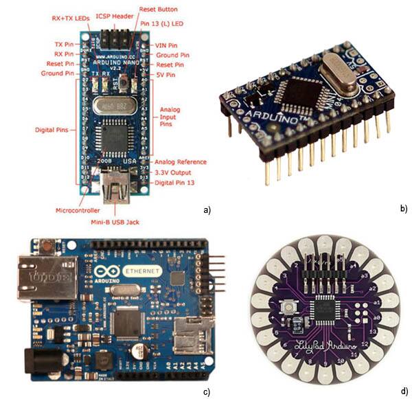 Image of Popular variants of the Arduino platform