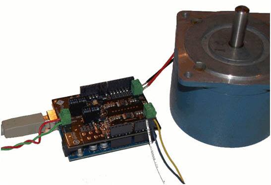 Image of commercially-available Arduino-based motor control shield