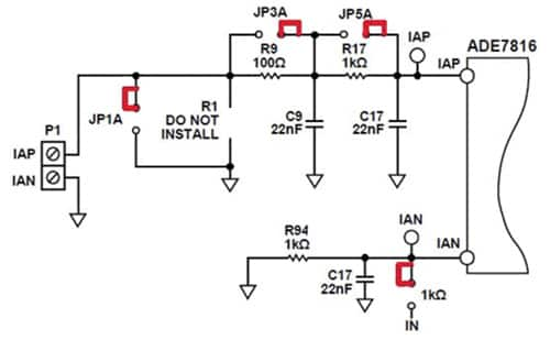 Typical Current Channel A configuration with a Rogowski coil