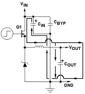 Image of Texas Instruments buck-switching voltage regulator circuit