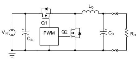 Diagram of Fairchild Semiconductor synchronous switching regulator