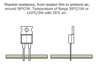 Diagram of thermal resistance of the TO220 resistor