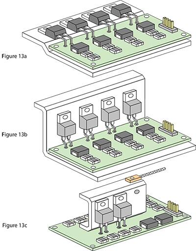 Diagram of examples of mounting power resistors