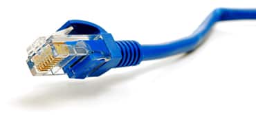 Image of standard RJ45 connector and CAT 5 Cable