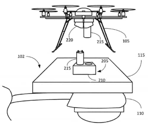 Diagram of Amazon Prime Air drone charging point connection