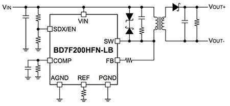 Diagram of ROHM BD7F isolated converters