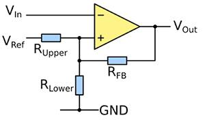 Image of adding a pair of resistors to the comparator