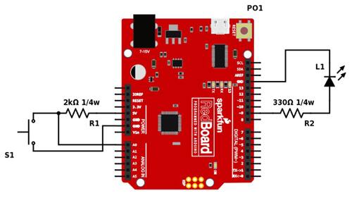 Image of Digi-Key Scheme-it Arduino simple circuit