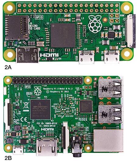 Pi Zero 和 Pi 3 开发板图片