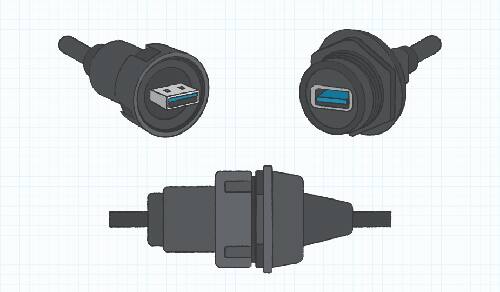 具有锁定和密封接口的电缆插头和连接器示意图