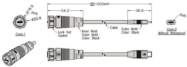 Sure Seal IPUSB-31WPCPC-1M 为 1 m 长 USB-C 电缆组件的图片