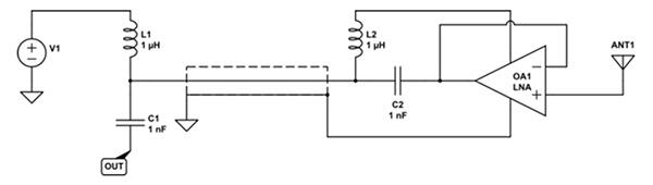 天线 LNA 的直流供电可以叠加在电缆上示意图（点击放大）