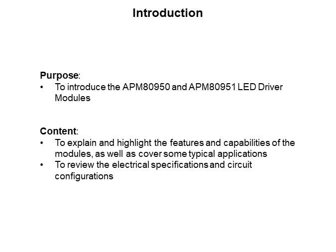 Image of Allegro Microsystems APM80950 and APM80951 LED Driver Modules - Introduction