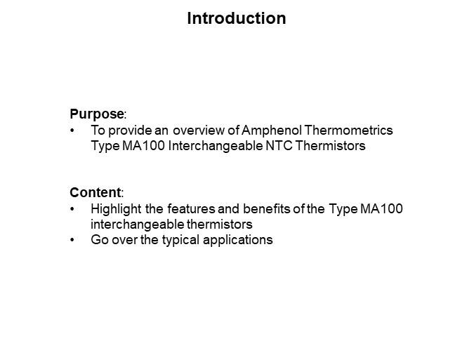 Image of Amphenol Advanced Sensors Type MA100 NTC Thermistor Series - Introduction