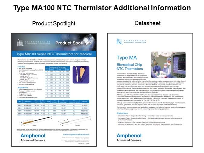 Image of Amphenol Advanced Sensors Type MA100 NTC Thermistor Series - Additional Info