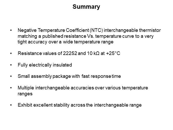Image of Amphenol Advanced Sensors Type MA100 NTC Thermistor Series - Summary