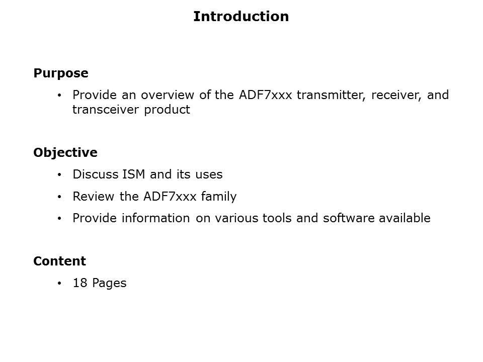 ADF7xxx ISM Transceivers Slide 1