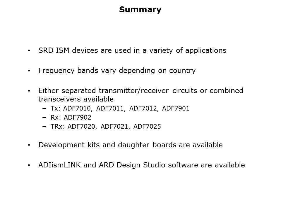 ADF7xxx ISM Transceivers Slide 18