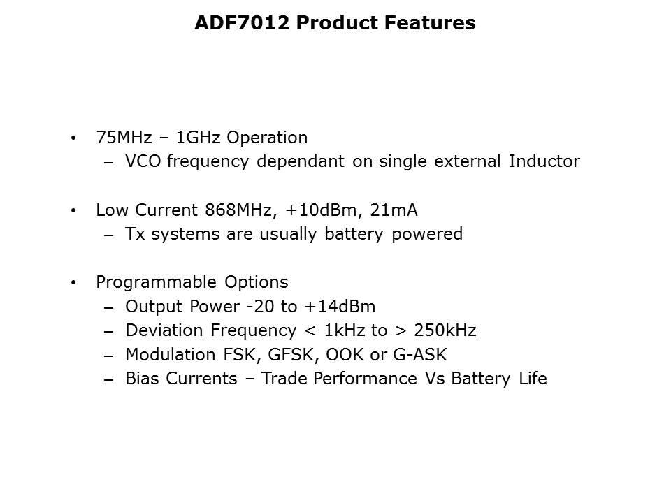 ADF7xxx ISM Transceivers Slide 6