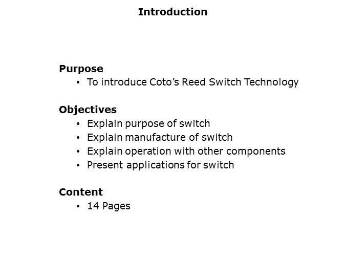 Reed Switch Basics Slide 1