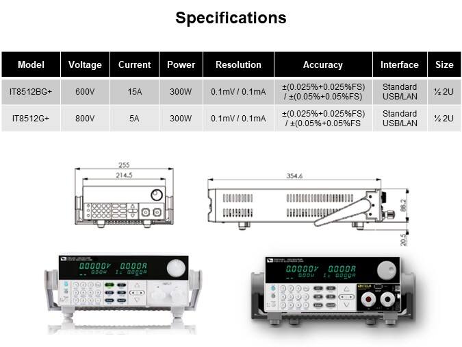 Image of ITECH IT8500G+ Series Programmable DC Electronic Load -  Specs