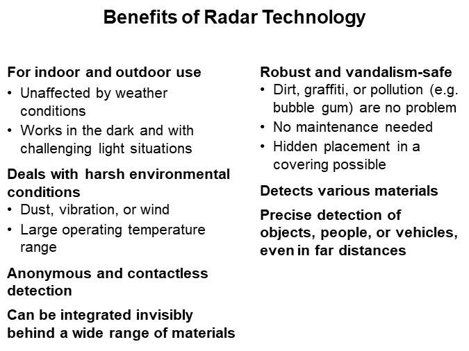 Benefits of Radar Technology