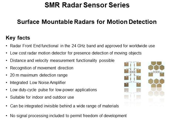 SMR Radar Sensor Series (cont’d)