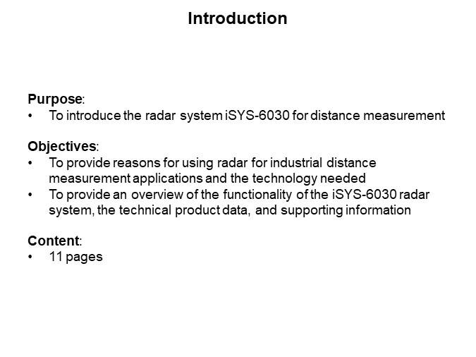 Image of InnoSenT iSYS-6030 Radar System for Distance Measurement - Introduction