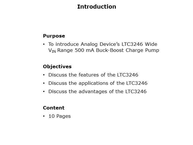 LTC3246 Wide VIN Range 500 mA Buck-Boost Charge Pump Slide 1