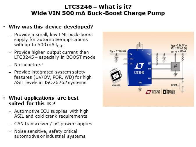 LTC3246 Wide VIN Range 500 mA Buck-Boost Charge Pump Slide 2