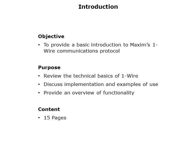 1-Wire Communications Slide 1
