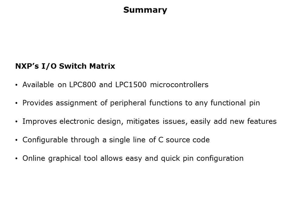Microcontroller I/O Switch Matrix Slide 13