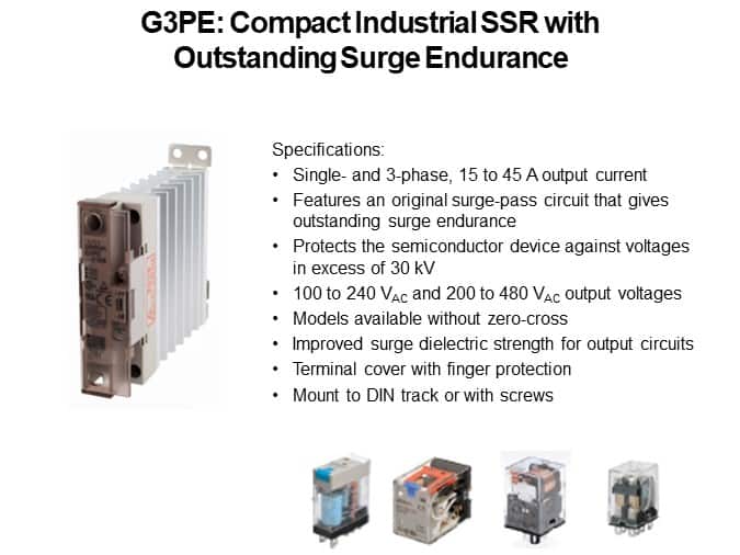 G3PE: Compact Industrial SSR with Outstanding Surge Endurance