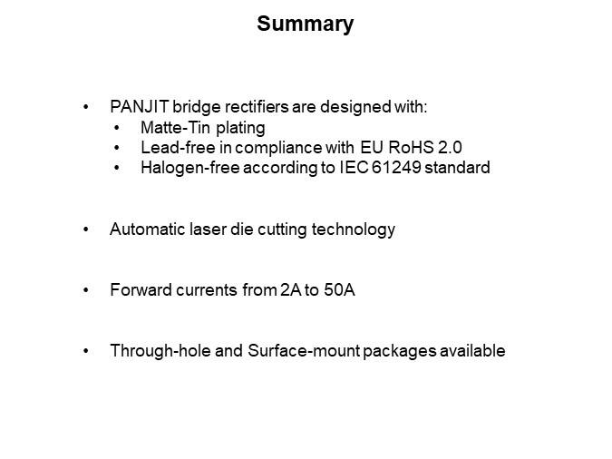 Image of PANJIT Bridge Rectifier Introduction - Summary