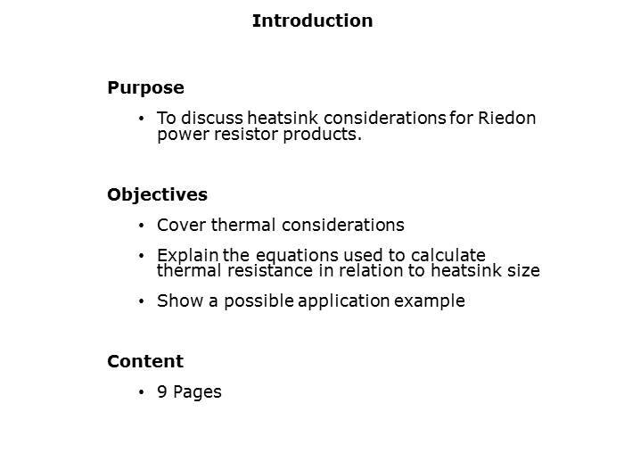 Power Resistor Heatsinks Slide 1