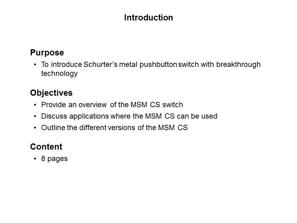 MSM CS Pushbutton Switch Slide 1