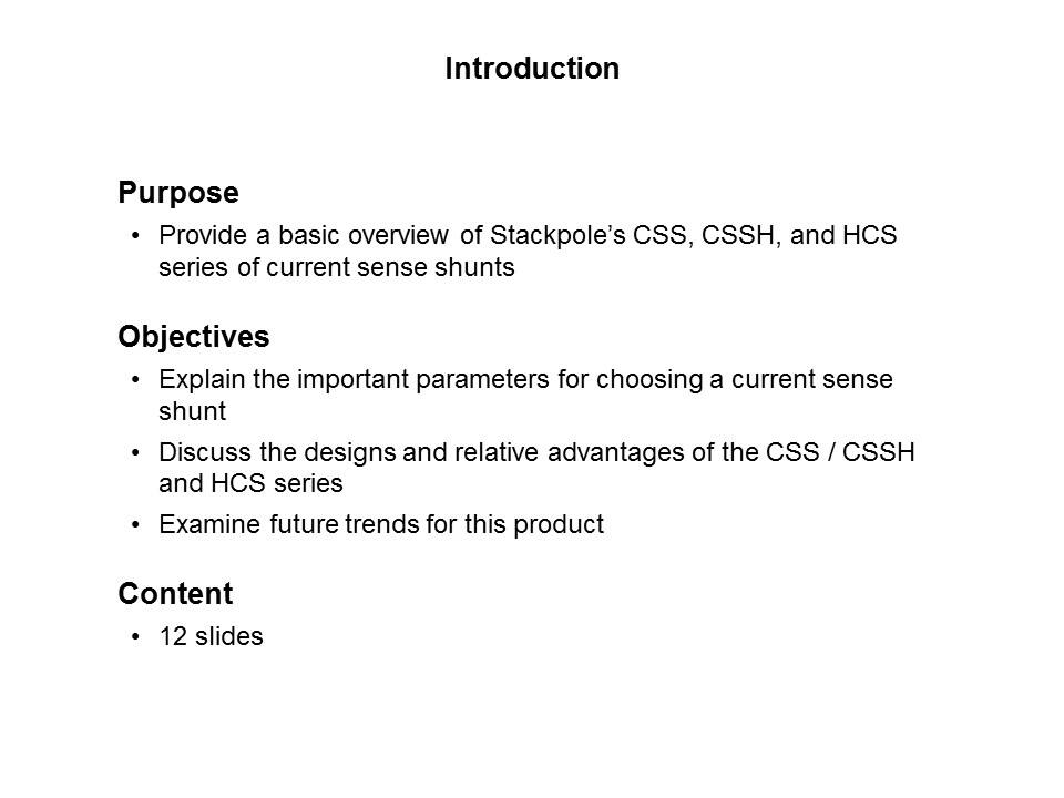 CSS and CSSH Current Sense Resistors Slide 1