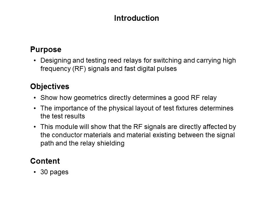 RF Reed Relays Presentation - Part 2 Slide 1