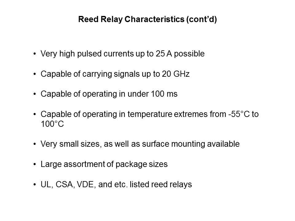 Reed Relay Overview Slide 20