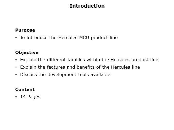 Hercules MCU Overview Slide 1