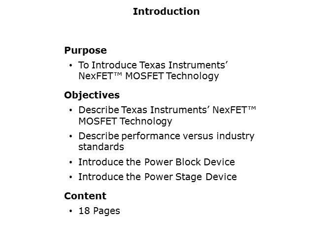 NexFET MOSFET Technology PTM Slide 1