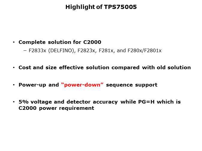 TPS75005 Integrated Solution for C2000 MCUs Slide 2