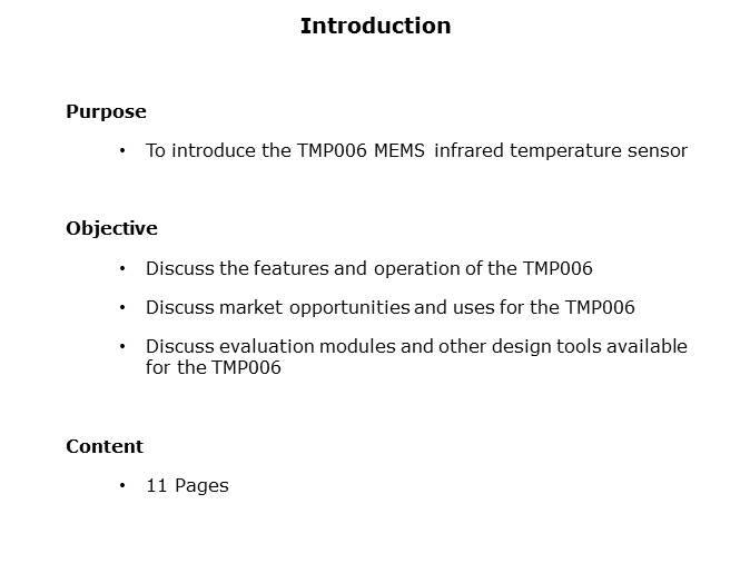 TMP006 MEMS Infrared Temperature Sensors Slide 1