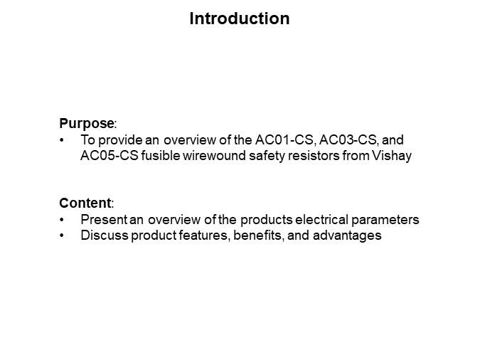 Image of Vishay BC Components AC-CS Safety Wirewound Resistors - Introduction