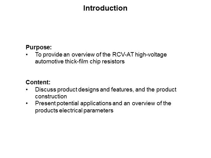Image of Vishay/Dale RCV-AT High-Voltage Automotive Thick-Film Chip Resistors - Introduction