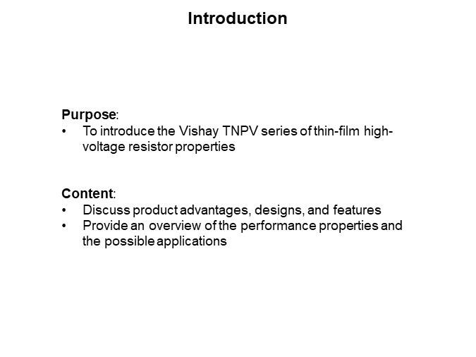 Image of Vishay Dale TNPV Thin Film High Voltage Resistors - Introduction