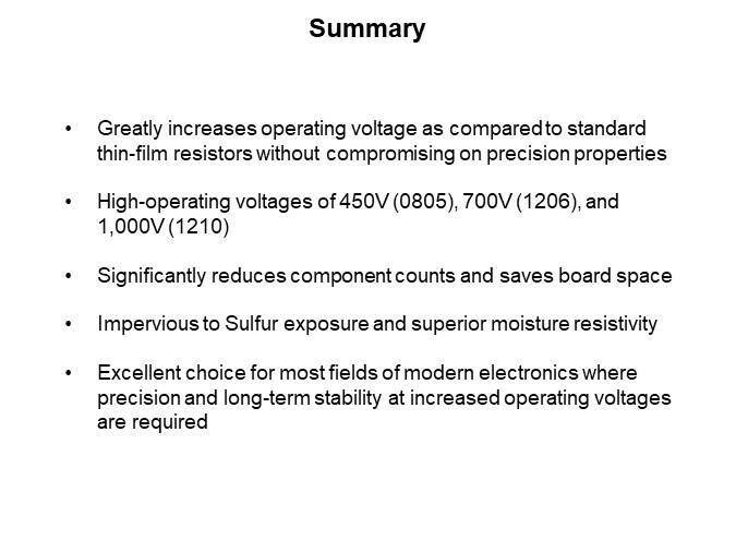 Image of Vishay Dale TNPV Thin Film High Voltage Resistors - Summary