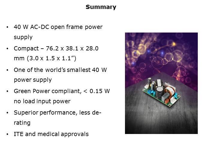 ECF40 Series of 40W Open Frame Power Supplies Slide 8