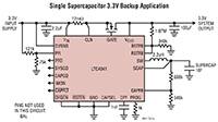 Analog Devices 的 LTC4041 单超级电容器 3.3V 备份应用图