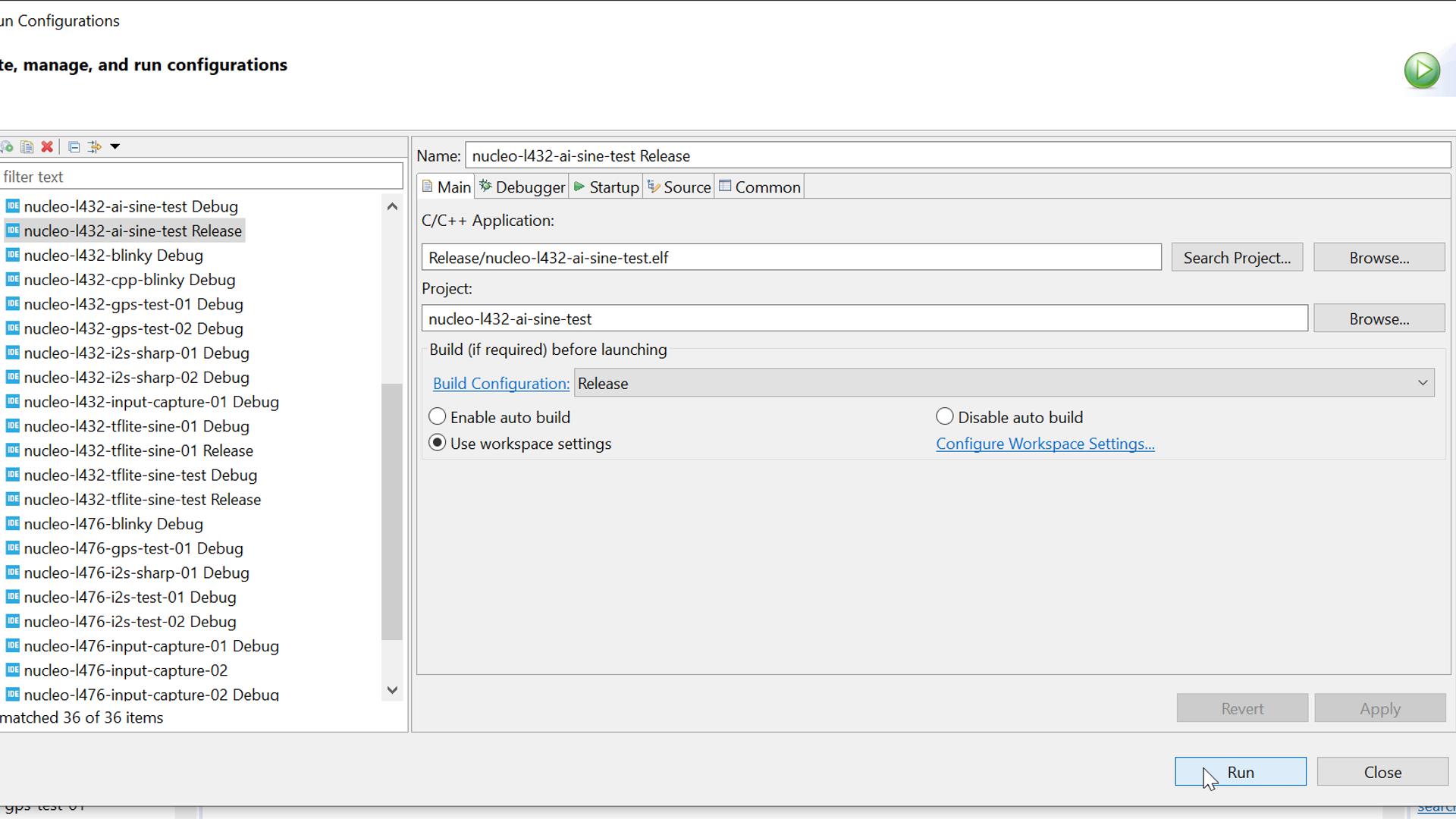 Create a new release configuration in STM32CubeIDE